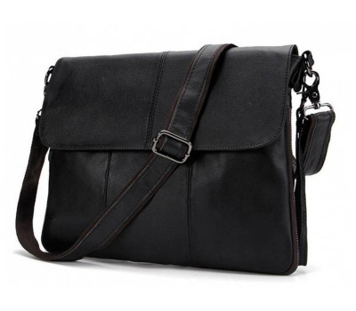 Чорний шкіряний чоловічий месенджер Bexhill BX8007A