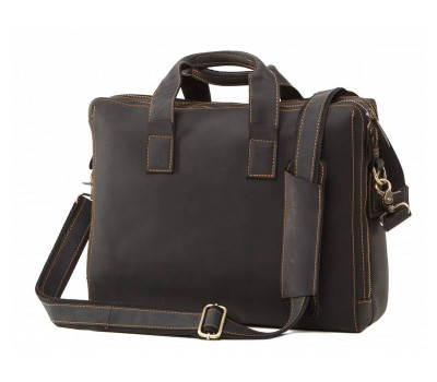 Чорна шкіряна чоловіча сумка Tiding Bag 7167A