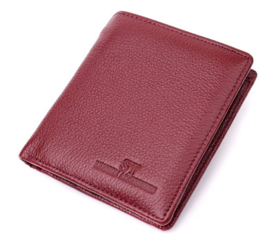 Маленький жіночий гаманець із натуральної шкіри ST Leather 19467 Бордовий