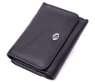 Жіночий горизонтальний гаманець з натуральної шкіри ST Leather 19477 Чорний