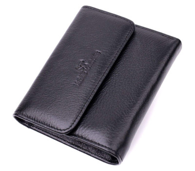 Жіночий гаманець з монетницею з натуральної шкіри ST Leather 19494 Чорний