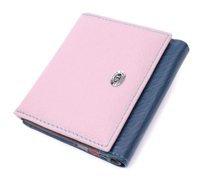 Симпатичний жіночий гаманець з оригінальною монетницею з натуральної шкіри ST Leather 19512 Різнокольоровий