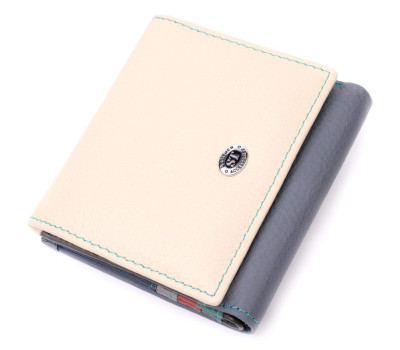 Гаманець жіночий з оригінальною монетницею із натуральної шкіри ST Leather 19507 Різнокольоровий