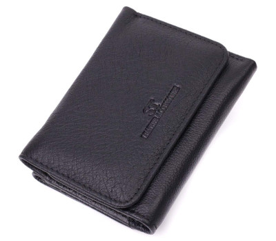 Шкіряний лаконічний гаманець для жінок ST Leather 22506 Чорний