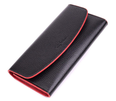 Жіночий гаманець із трикутним клапаном із натуральної шкіри Tony Bellucci 22860 Чорний