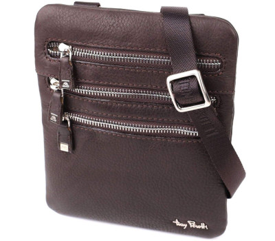 Стильна невелика сумка з матової зернистої натуральної шкіри Tony Perotti 20876_1 ( 9019 moro) Коричневий