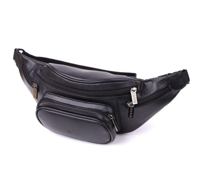 Цікава чоловіча сумка на пояс із гладкої натуральної шкіри Tony Perotti 20880_1 (6000 nero) Чорний