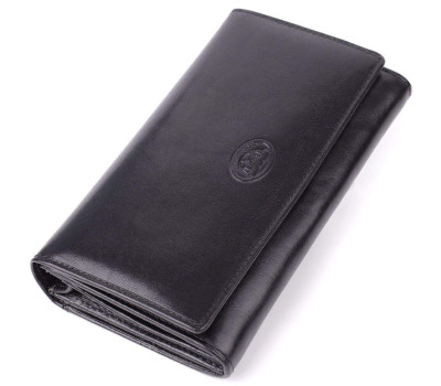 Стильний жіночий горизонтальний гаманець із глянсової натуральної шкіри Tony Perotti 20884_1 (1073 nero) Чорний