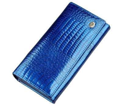 Жіночий лаковий гаманець ST Leather 18901 Синій