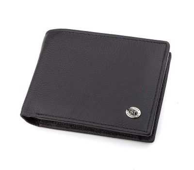 Чоловічий гаманець ST Leather 18327 (ST108) з натуральної шкіри Чорний