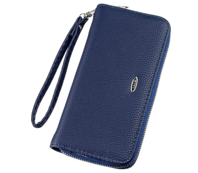 Гаманець жіночий на одну блискавку з екошкіри флотар KIVI 19013 Синій