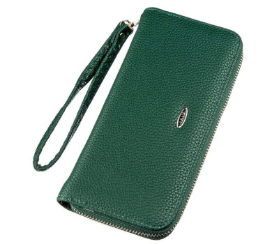 Гаманець жіночий на одну блискавку з екошкіри флотар KIVI 19017 Зелений