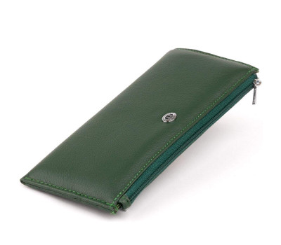 Горизонтальний тонкий гаманець зі шкіри унісекс ST Leather 19328 Зелений
