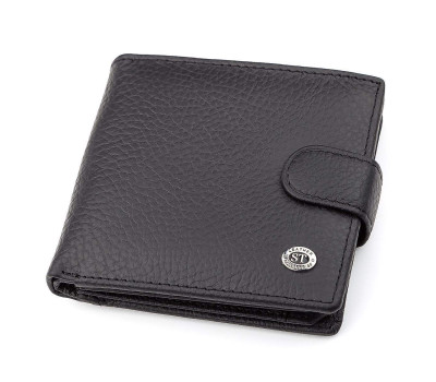 Чоловічий гаманець ST Leather 18345 (ST153) шкіряний Чорний