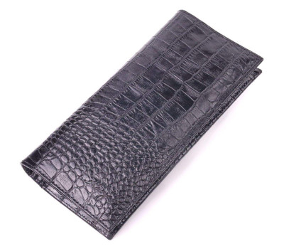 Стильний вертикальний гаманець із натуральної фактурної шкіри KARYA 21433 Чорний