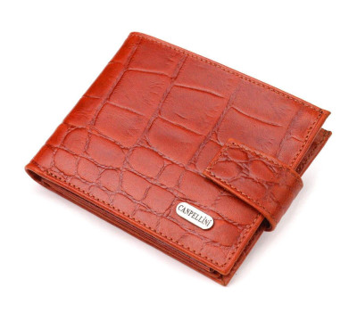 Чоловічий гаманець з натуральної фактурної шкіри CANPELLINI 21510 Світло-коричневий