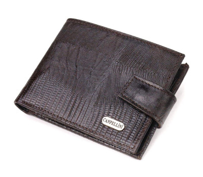 Чоловічий гаманець із натуральної фактурної шкіри CANPELLINI 21512 Коричневий