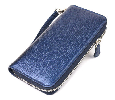 Чудовий гаманець з відливом для жінок із натуральної шкіри флотар CANPELLINI 21616 Синій