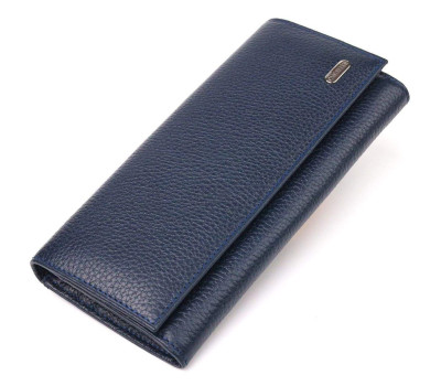 Жіночий гаманець із натуральної зернистої шкіри CANPELLINI 21624 Синій