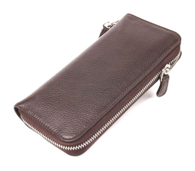 Практичний гаманець для жінок із натуральної зернистої шкіри CANPELLINI 21617 Коричневий
