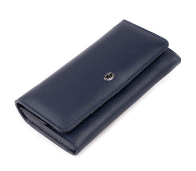 Гаманець шкіряний в два складання жіночий ST Leather 19291 Синій