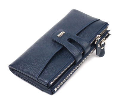 Зручний гаманець із натуральної зернистої шкіри CANPELLINI 21635 Синій