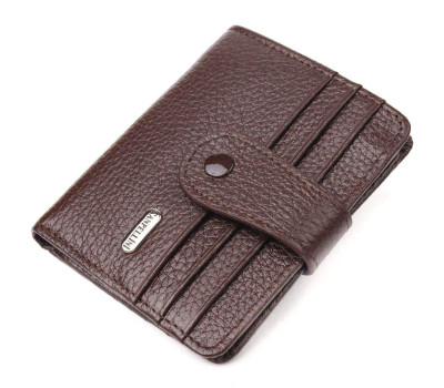 Компактний гаманець для чоловіків з натуральної зернистої шкіри CANPELLINI 21686 Коричневий