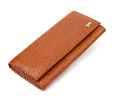 Надійний жіночий гаманець із натуральної зернистої шкіри CANPELLINI 21712 Коричневий