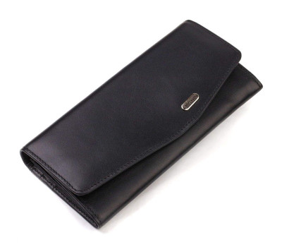 Шикарний жіночий гаманець із зручним функціоналом шкіряний CANPELLINI 21724 Чорний