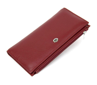 Стильний шкіряний гаманець для жінок ST Leather 19380 Темно-червоний