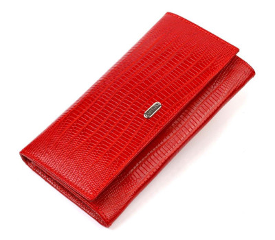 Яскравий гаманець для жінок із натуральної фактурної шкіри CANPELLINI 21823 Червоний