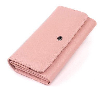 Гаманець шкіряний в два складання жіночий ST Leather 19290 Пудровий