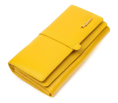 Барвистий жіночий гаманець з великою кількістю відділень із натуральної шкіри Tony Bellucci 21960 Жовтий