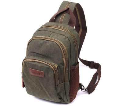 Практичний рюкзак з поліестру з великою кількістю кишень Vintage 22145 Оливковий