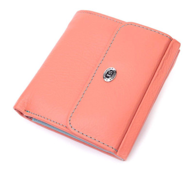 Яскравий жіночий гаманець середнього розміру із натуральної шкіри ST Leather 19498 Помаранчевий