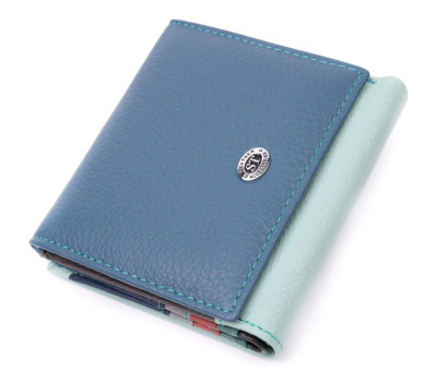 Жіночий гаманець з оригінальною монетницею з натуральної шкіри ST Leather 19508 Різнокольоровий