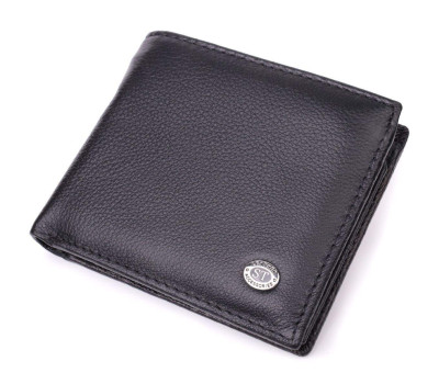 Стильний чоловічий гаманець із натуральної шкіри ST Leather 22457 Чорний