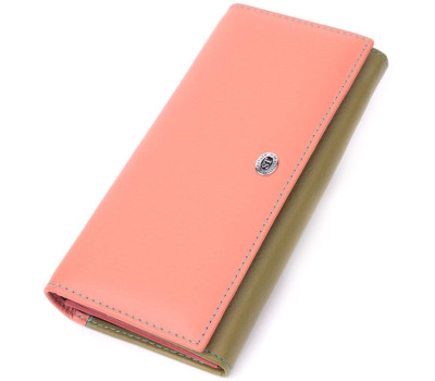 Практичний гаманець для жінок з натуральної шкіри ST Leather 22520 Різнокольоровий