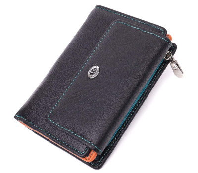 Стильний гаманець для жінок із натуральної шкіри ST Leather 22501 Чорний