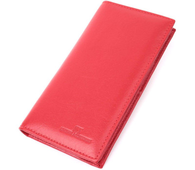 Вертикальний жіночий гаманець на магнітах із натуральної шкіри ST Leather 22539 Червоний