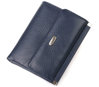 Практичний гаманець для жінок середнього розміру з натуральної шкіри CANPELLINI 21813 Синій