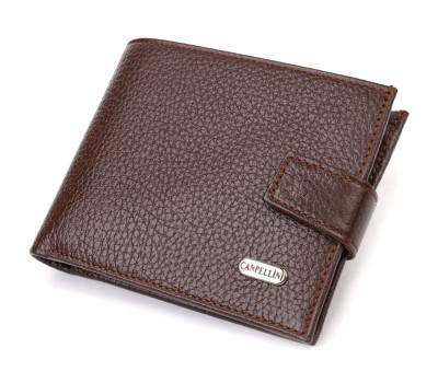 Практичний горизонтальний гаманець для чоловіків із натуральної шкіри флотар CANPELLINI 21886 Коричневий