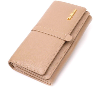 Практичний жіночий гаманець з великою кількістю відділень із натуральної шкіри Tony Bellucci 21959 Бежевий