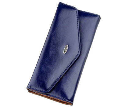 Гаманець жіночий конверт із гладкої екошкіри KIVI 19068 Синій