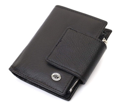 Вертикальний гаманець для жінок із натуральної шкіри ST Leather 22703 Чорний