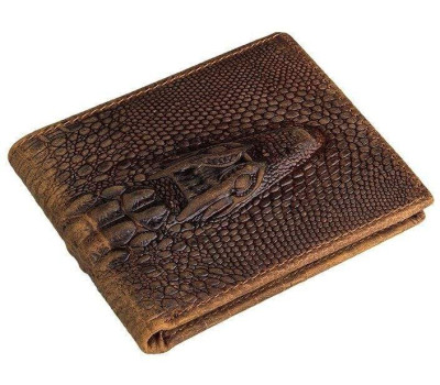 Гаманець чоловічий Vintage 14380 фактура шкіри під крокодила Коричневий
