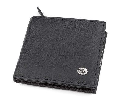 Чоловічий гаманець ST Leather 18343 (ST154) натуральна шкіра Чорний