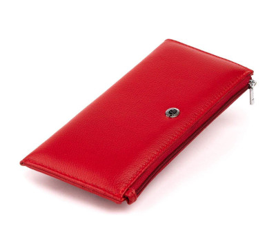 Горизонтальний тонкий гаманець зі шкіри жіночий ST Leather 19330 Червоний