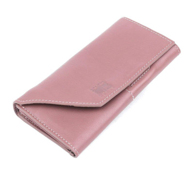 Чудовий шкіряний жіночий гаманець Grande Pelle 11577 Рожевий