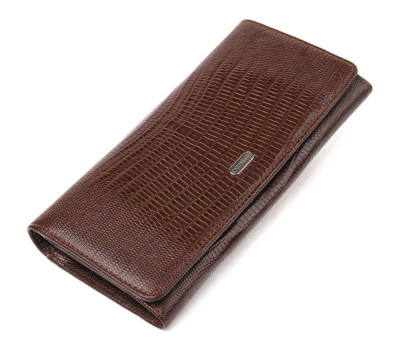 Стильний гаманець для жінок з натуральної фактурної шкіри CANPELLINI 21607 Коричневий